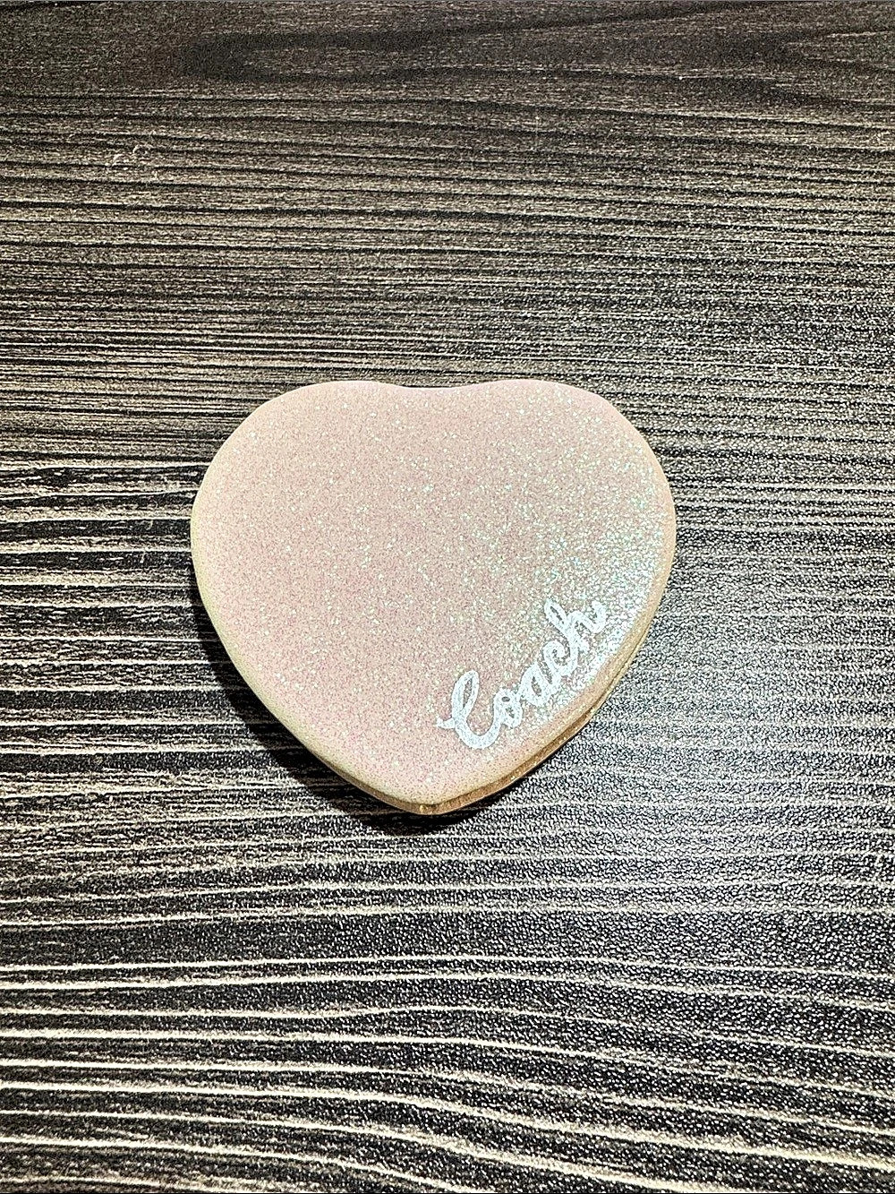 Coach Heart-Shaped Compact Mirror in Pink NWT